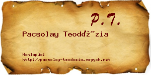 Pacsolay Teodózia névjegykártya